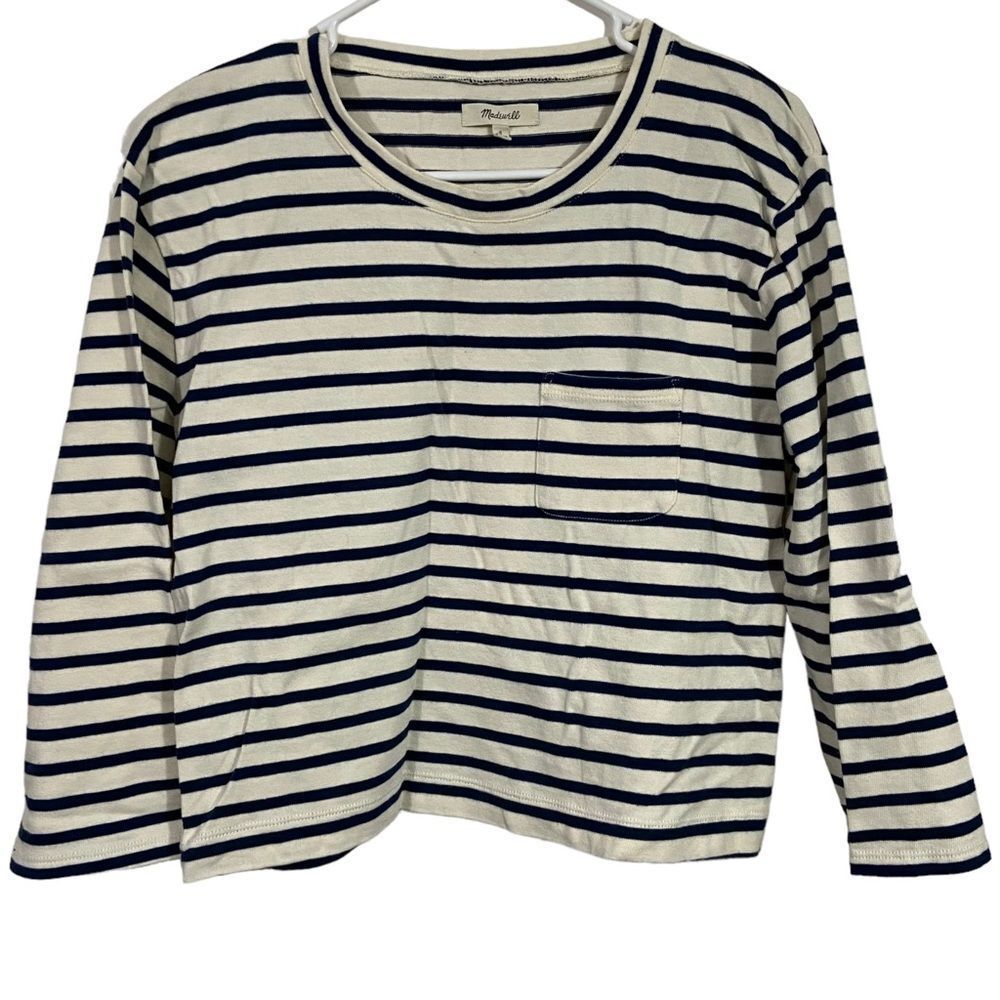 Madewell Striped Long Sleeve Cropped T-Shirt